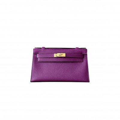 HERMES MASTER INI KELLY FIRST GENERATION EPSOM ANEMONE PURPLE (22*14*7cm) 